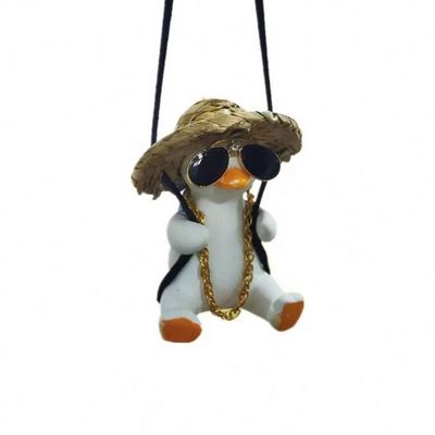 Local Tyrant Schoolbag Duck Pendant Car Rearview Mirror Decoration Swinging Duck Without Perfume Car Interior Pendant 1