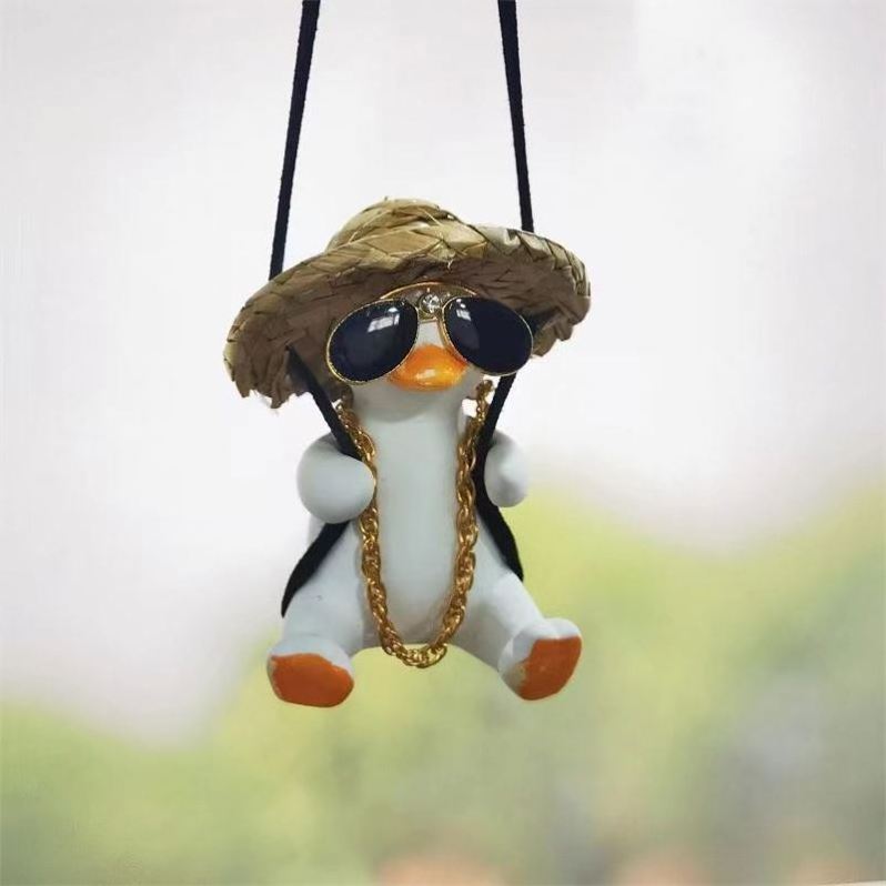 Local Tyrant Schoolbag Duck Pendant Car Rearview Mirror Decoration Swinging Duck Without Perfume Car Interior Pendant 1