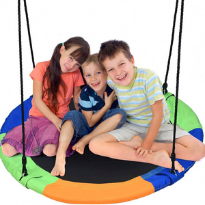 Kids outdoor custom color portable circular hanging baby garden round nest swing indoor home swing chair seat for children sales