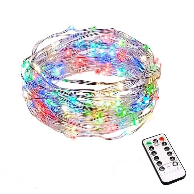 1 Waterproof Remote Control Fairy Lights Battery Operated LED Lights Decoration 8 Mode Timer String Copper Wire Christmas