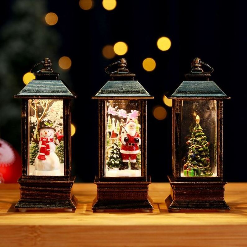 1 Ruunjoy Hot Sale Christmas Decoration Gifts Crafts Plastic Music Lamp Christmas Snow globe Water Lantern