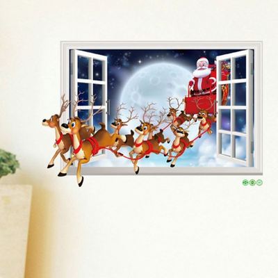 Christmas Wall Decals Stickers PVC Waterproof Removable DIY Sticker Wall Decor 1