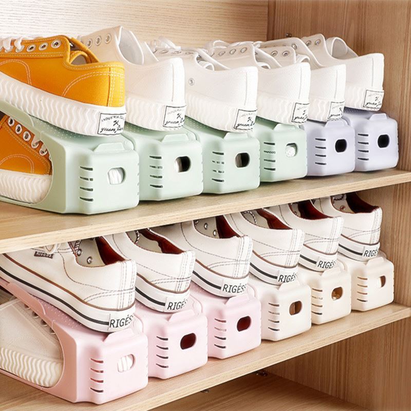 Durable Adjustable Shoe Organizer Footwear Support Slot Cabinet Closet Stand Shoes Storage Rack 1