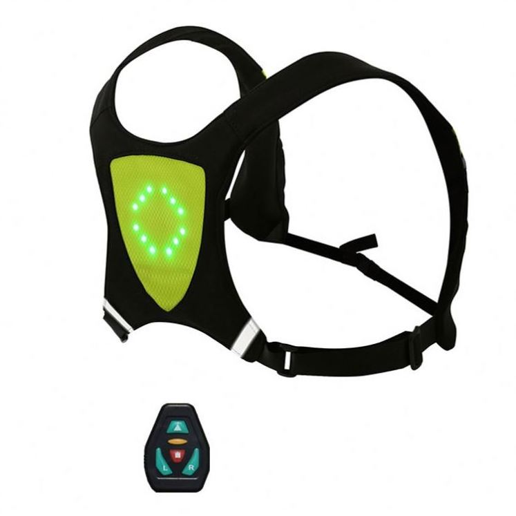 LED Wireless cycling vest bike bag Safety LED Turn Signal Light Vest Bicycle Reflective Warning Vests 1