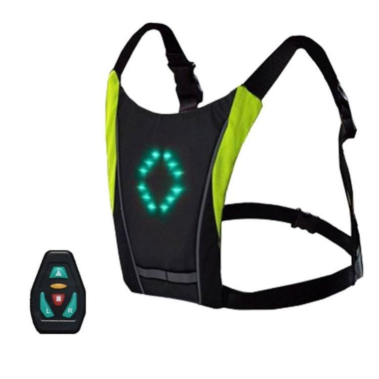 LED Wireless cycling vest bike bag Safety LED Turn Signal Light Vest Bicycle Reflective Warning Vests 1