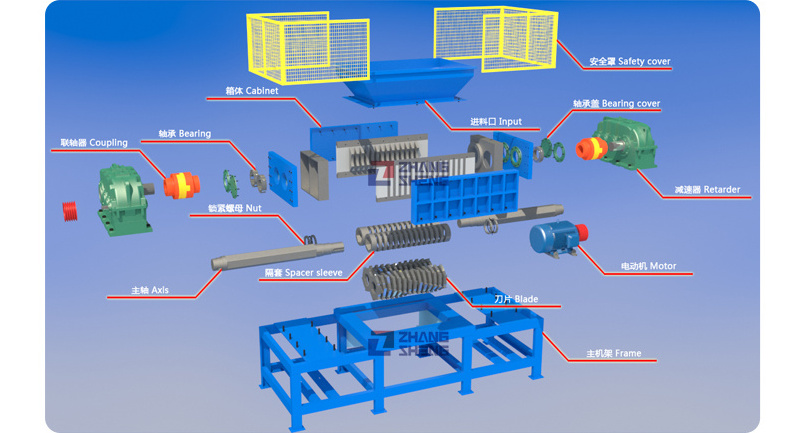 single shaft plastic crushing  tire shredding machine price used wood shredder for sale shredder machine paper tire shredding