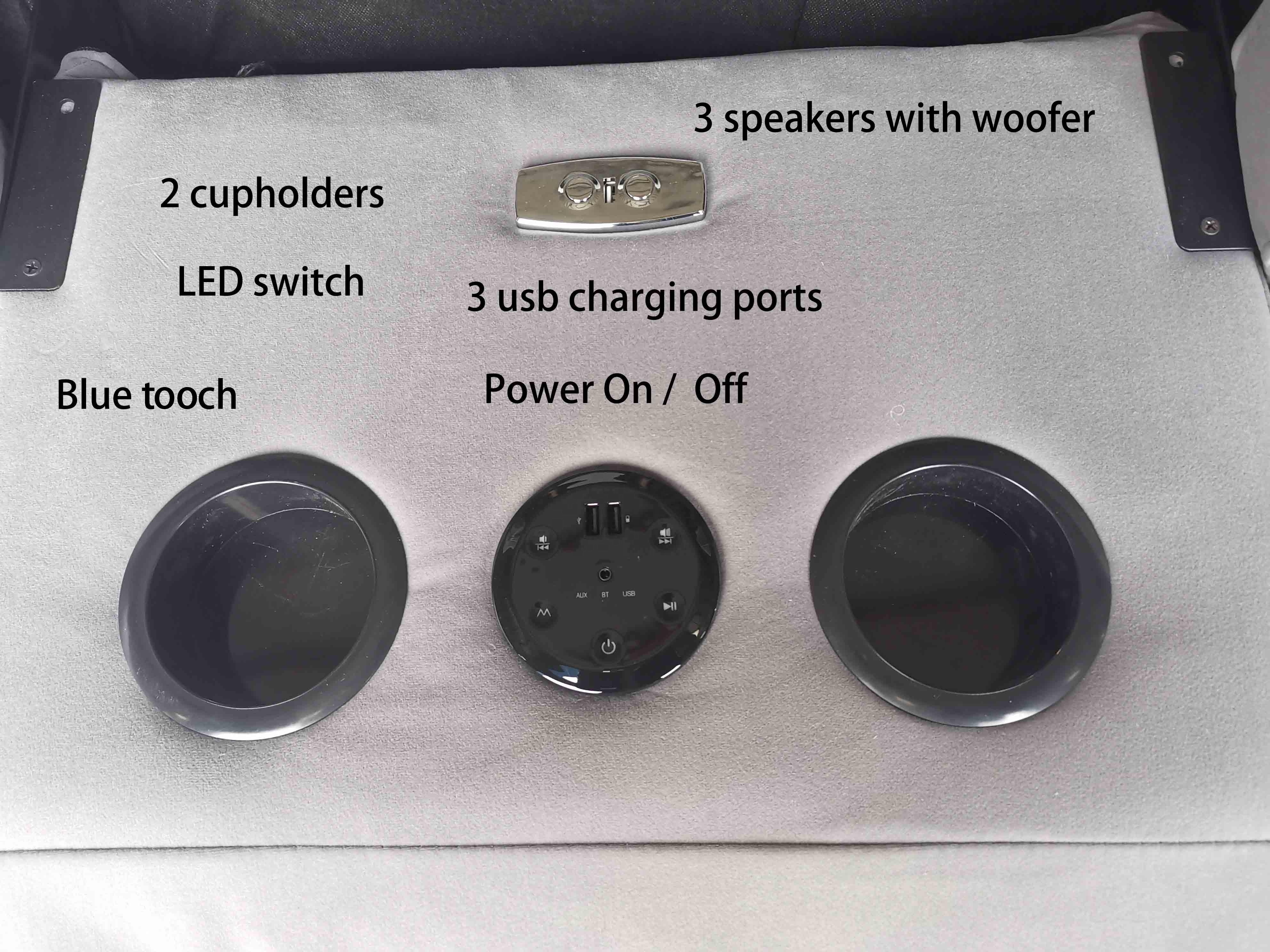 Hot sale Living room sofas Sectional with USB charging LED cup holder