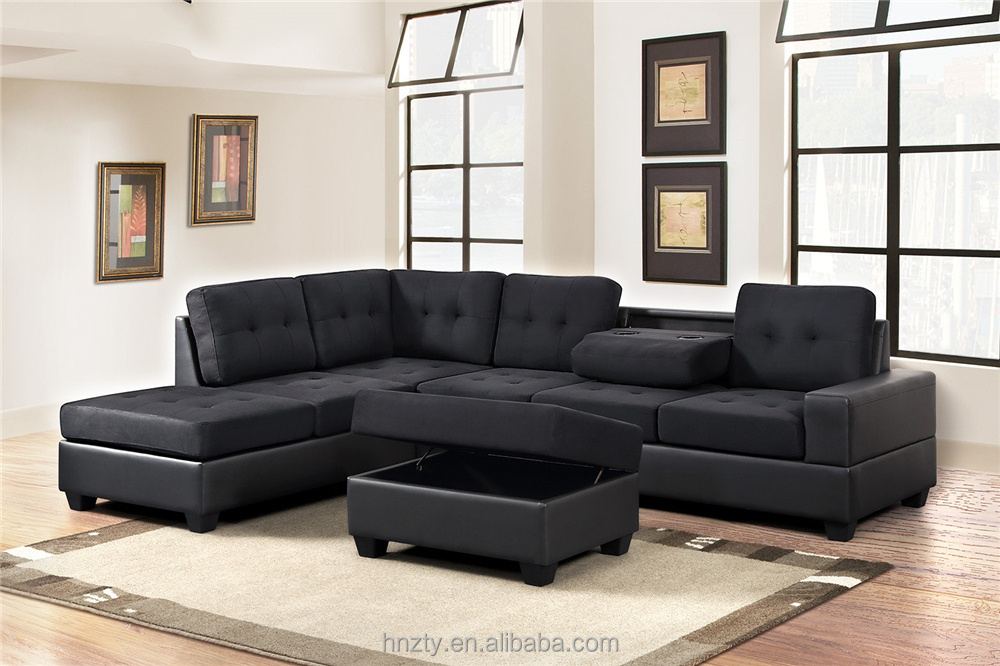 Reversible Sectional Couch L Shape Sofa Wholesale Living Room Linen Fabric Corner leather Sofa Bed Set