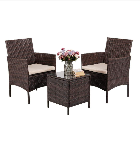 Leisure Modern Simple Wicker Rattan Garden Sofa Set Furniture Outdoor handcrafted wicker sofa and Chair with table set