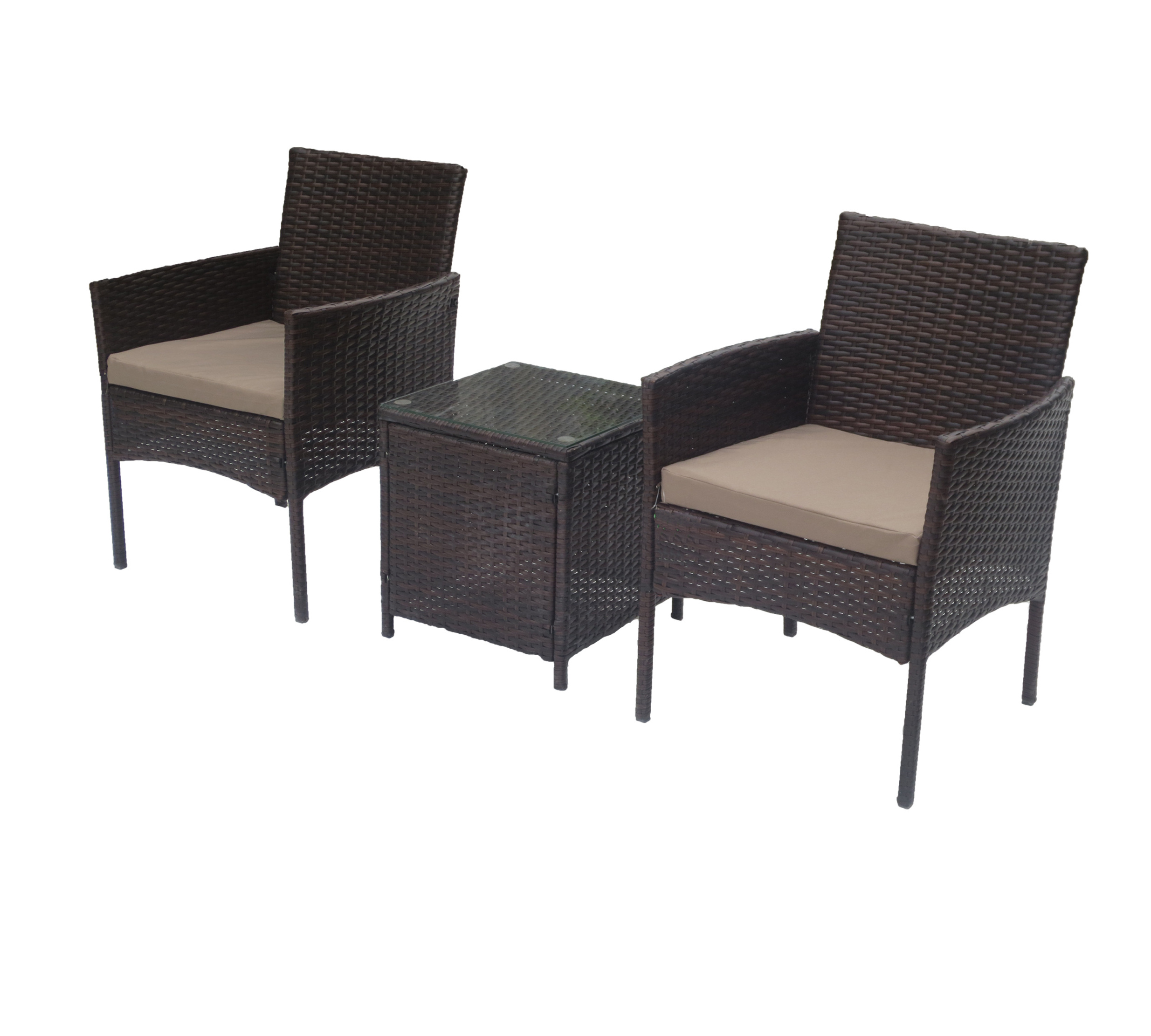 Leisure Modern Simple Wicker Rattan Garden Sofa Set Furniture Outdoor handcrafted wicker sofa and Chair with table set