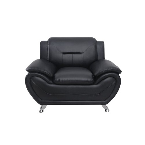 Faux Leather Living Room one seater chair single chair pu pvc - Black White red beige stationary sofa