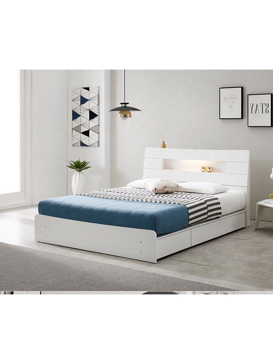 Best Quality Comfortable Classic Wooden Storage Bed Super Single Size Cozy Korean Style Bed room Furniture