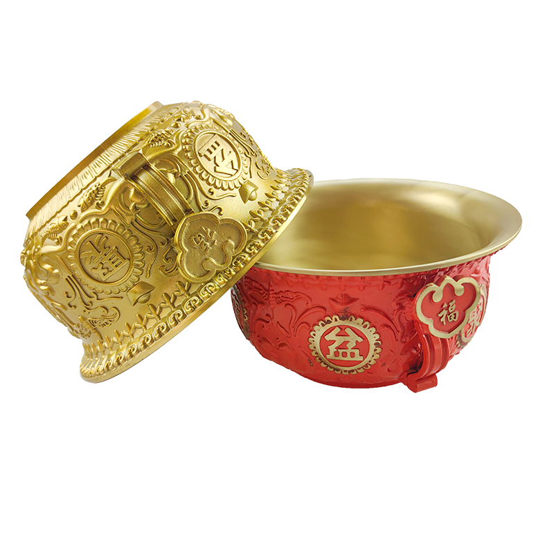 2024 luxury Copper products home metal golden fengshui brass wealth treasure bowl ornaments