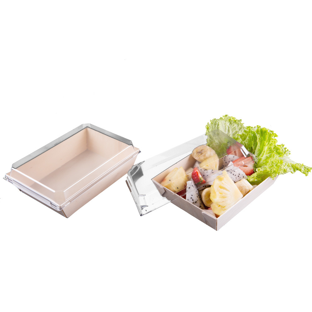 Hot Selling Take Away Small Kraft Paper Cookie Lunch Japanese Sushi Wooden Bento Box Disposable