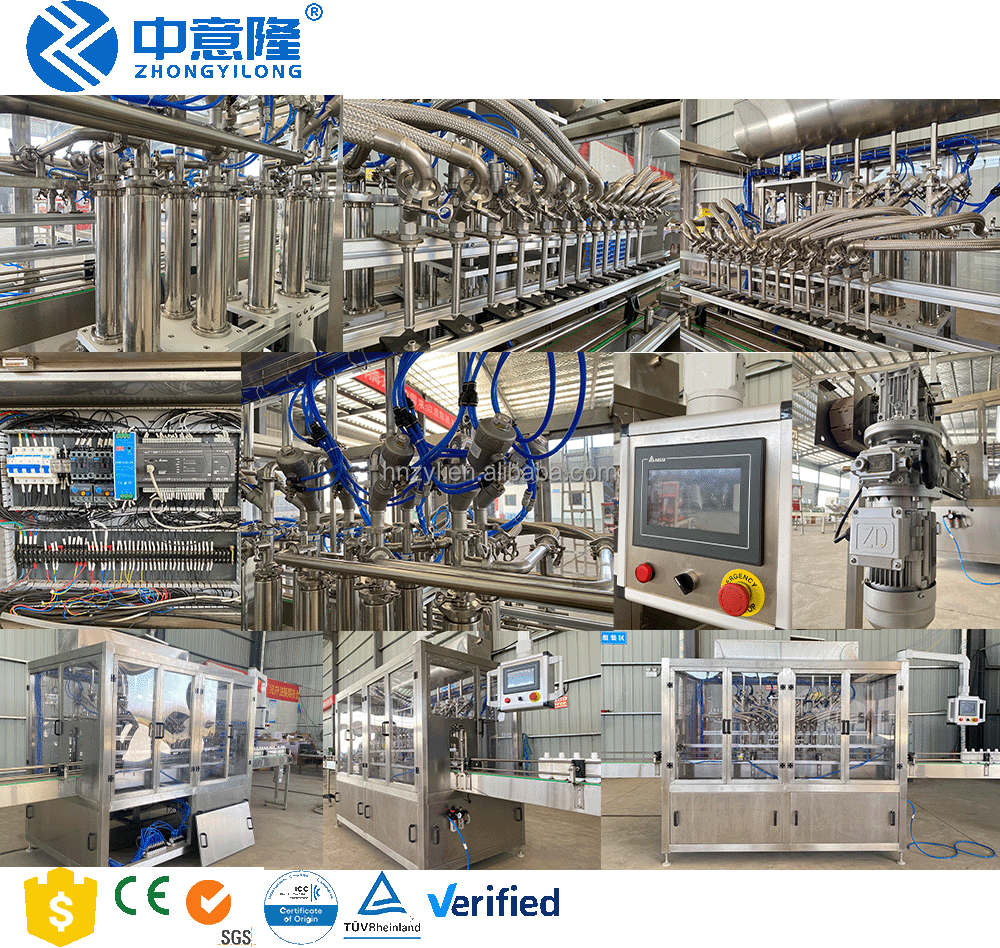 Automatic 4 /6/8/12 Heads Servo Piston Pump Juice Beverage oil  Quantitative Cosmetic Bottle Liquid Filling Machine