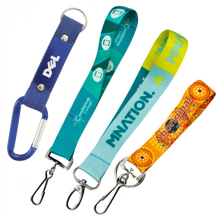 Wholesale Nylon Custom Plastic Buckle Polyester Cartoon Sublimation Heat Transfer Printing Carabiner Plain Lanyards With Clip