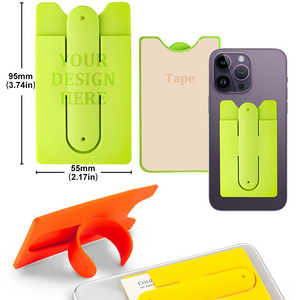 Wholesale Custom Logo Silicone Mobile Phone Card Holder Cell Phone Stand Credit Card Holder