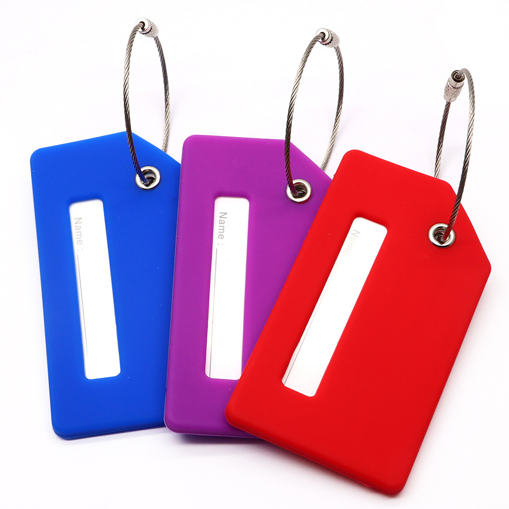 Personalized Bulk Custom 3D Logo Soft PVC Silicone Travel Rubber Luggage Tag