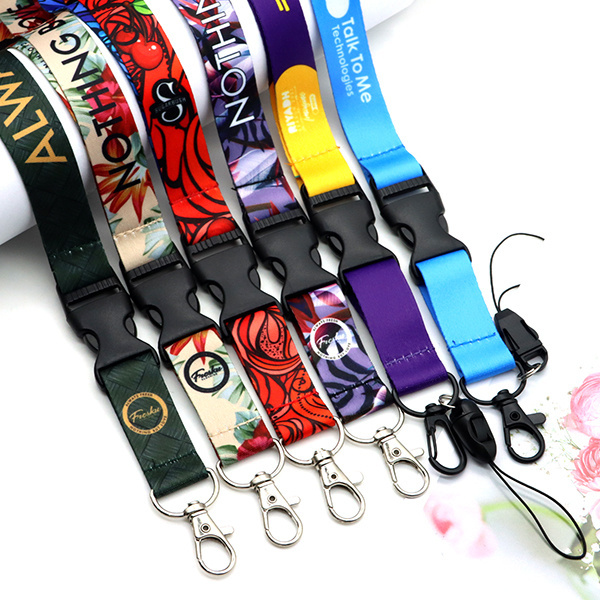 Personalized Logo Custom Polyester Heat Transfer Printed Adjustable Length Wine Beer Water Bottle Cup Holder Neck Strap Lanyard