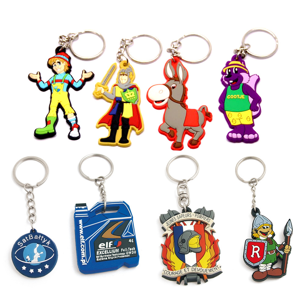 PVC Key Chain Manufacturer Wholesale Cheap Custom 2D 3D Silicon Rubber Soft PVC Keychain