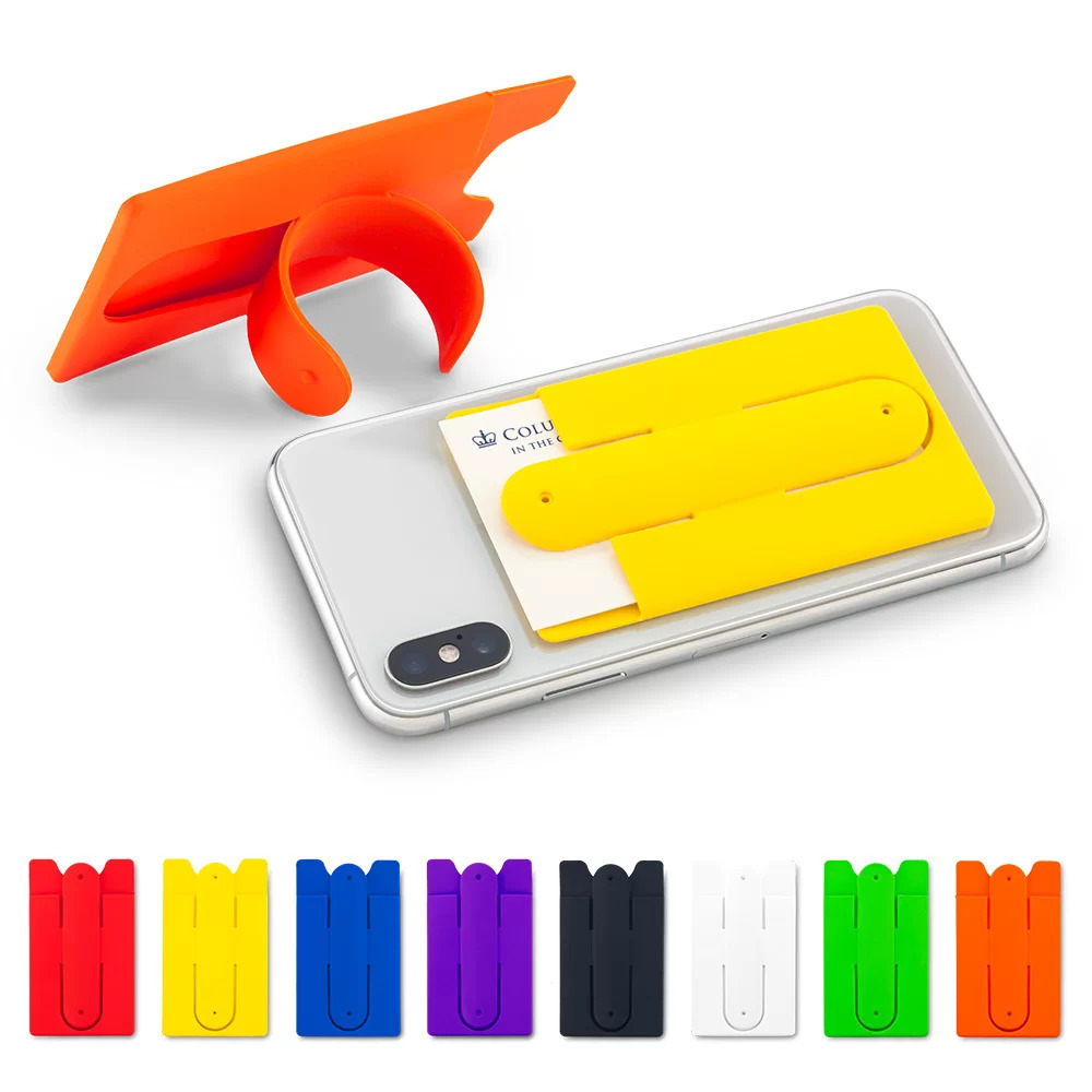 Wholesale Custom Logo Silicone Mobile Phone Card Holder Cell Phone Stand Credit Card Holder