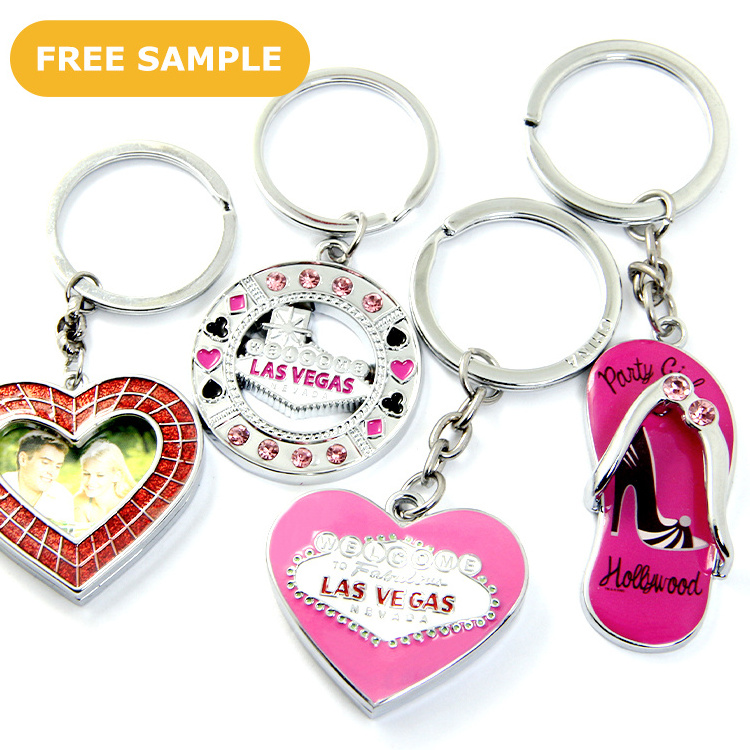 Brazil Accessories Material Metal Nickel Black Keyrings Heart Shaped Keychains