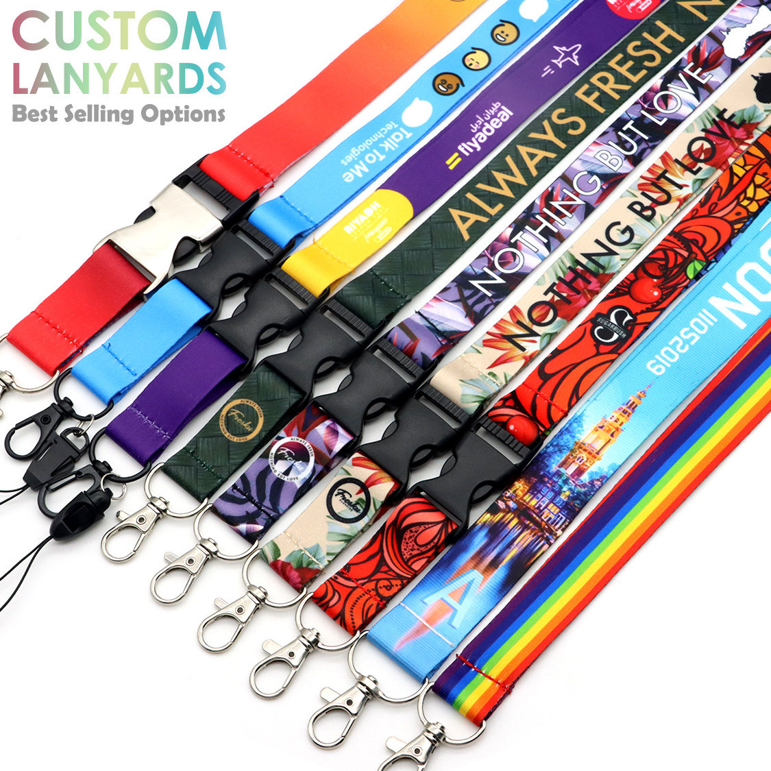 Wholesale Tube Lanyard With Logo Custom Safety Clip Breakaway Lanyards Tubular Lanyard