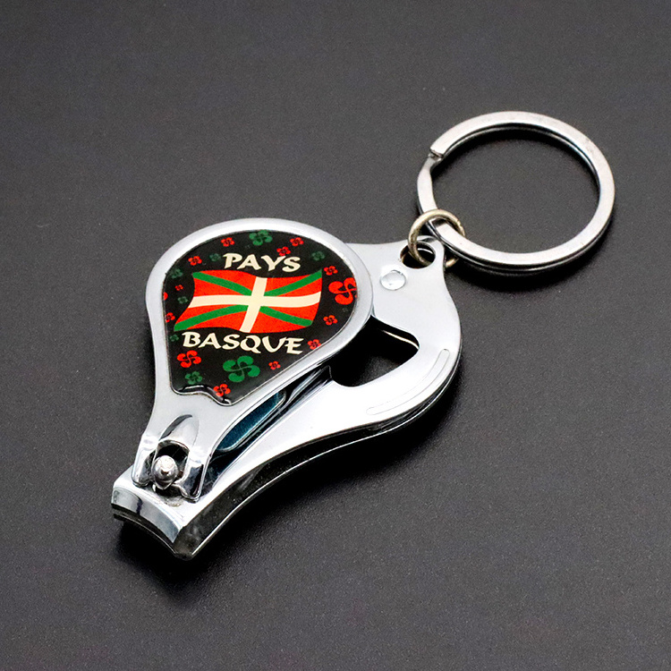 Factory Custom Stainless Steel Metal Epoxy Resin Keychain