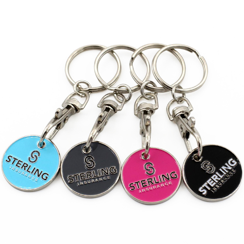 Shopping Trolley Pound Coin Holder Token Key Ring, Supermarket Locks Trolley Token Coin Keyrings