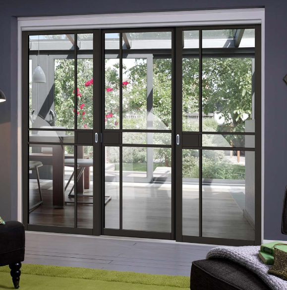 Clear GLASS-ALUMINUM WINDOWS Modern Horizontal Stainless Steel Home Public Glass Door with Aluminum Frame