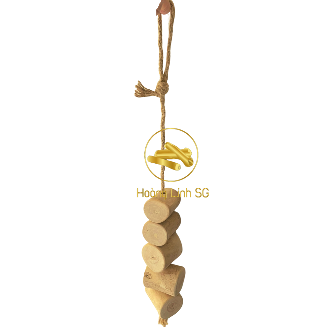 Coffee Wood Swing and Play Parrot Toy Small   made in Vietnam HOANG LINH SG Kimy +84938616690