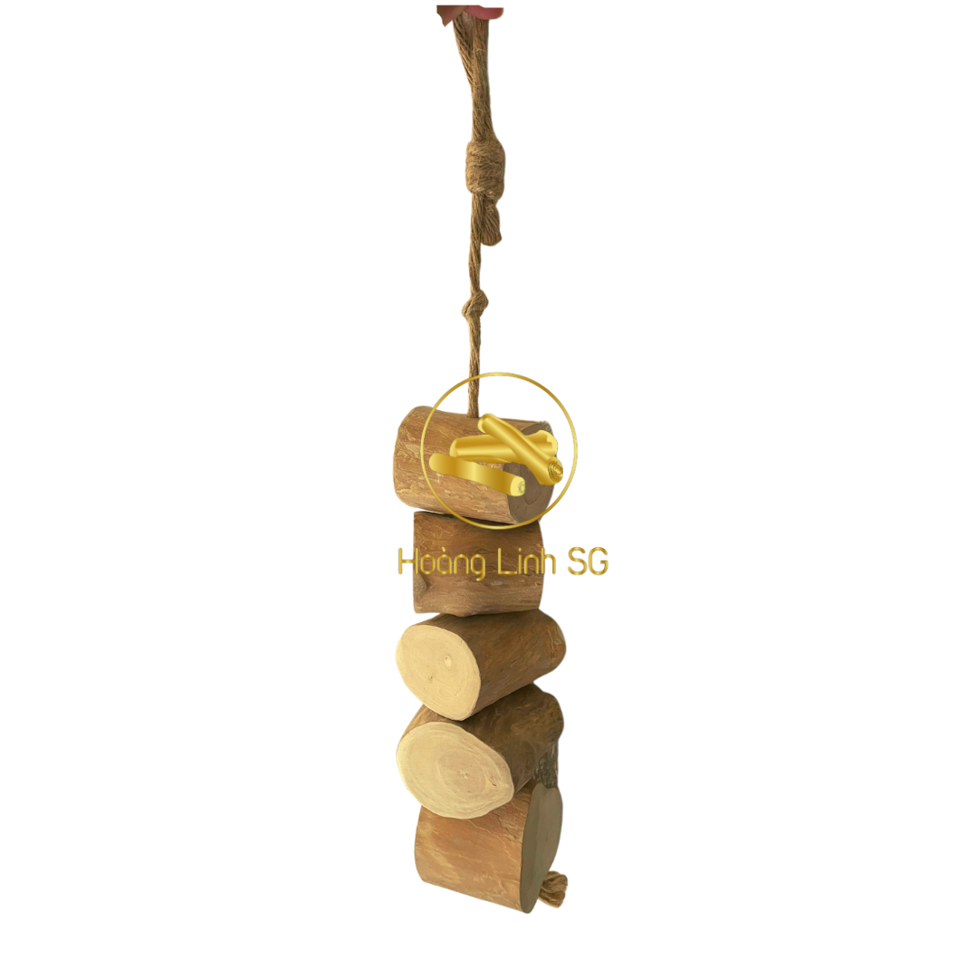 Coffee Wood Swing and Play Parrot Toy Small   made in Vietnam HOANG LINH SG Kimy +84938616690