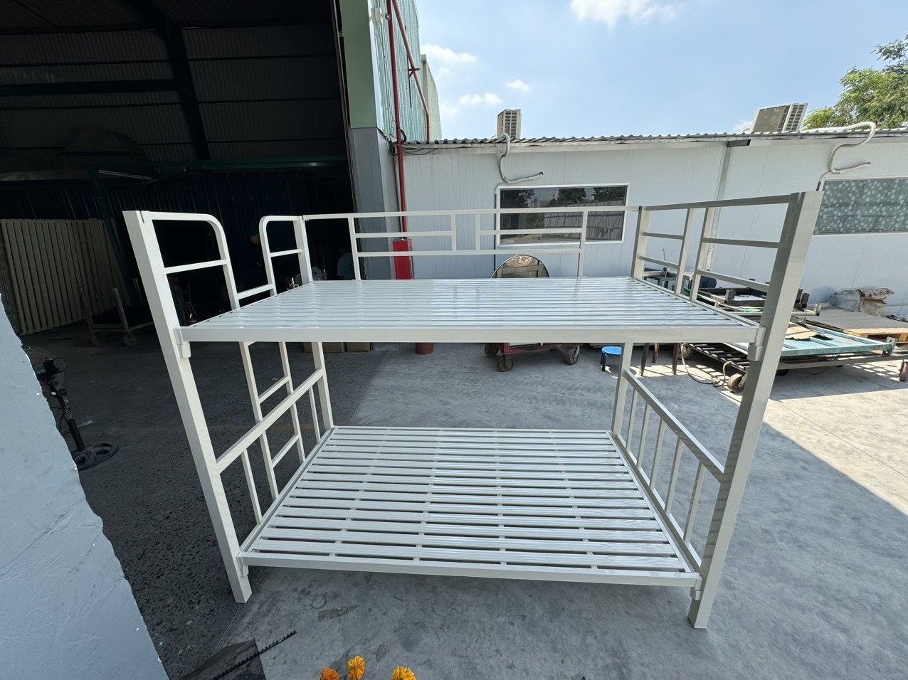 Dormitory Double Metal Frame Beds For Bedroom High Quality Fashion For Teenagers Odm Custom Packing Vietnamese Supplier Factory