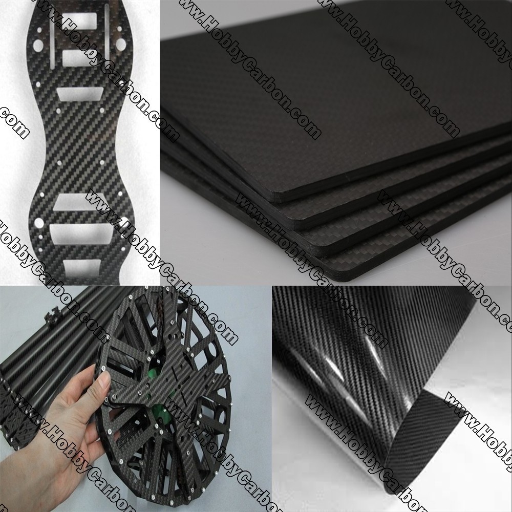 CNC cutting  milling processing for  Full Carbon fiber plate twill matte sheet  for Drones DIY  FPV  Helicopters  RC toys