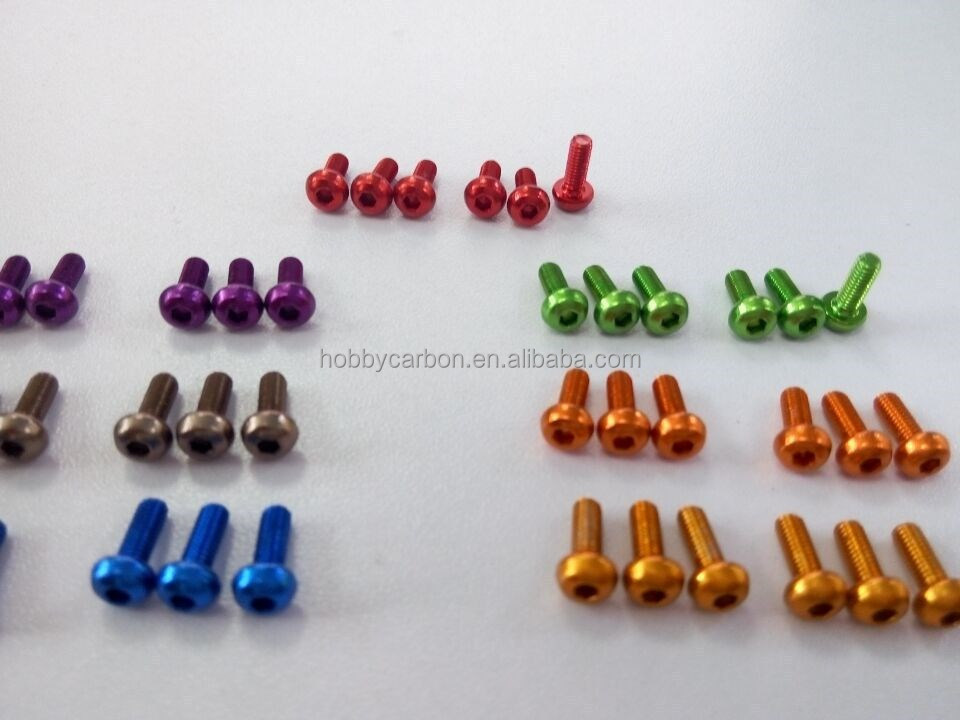 Anodised Aluminum M3 Screws M3x6mm,M3x8mm,M3x10mm,M3x12mm socket Head 7075 button flat customized countersunk stainless steel