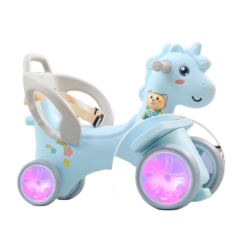 Updated Children Plastic 2 in 1 Baby Riding Toy Animal Rocking Horse for Kids