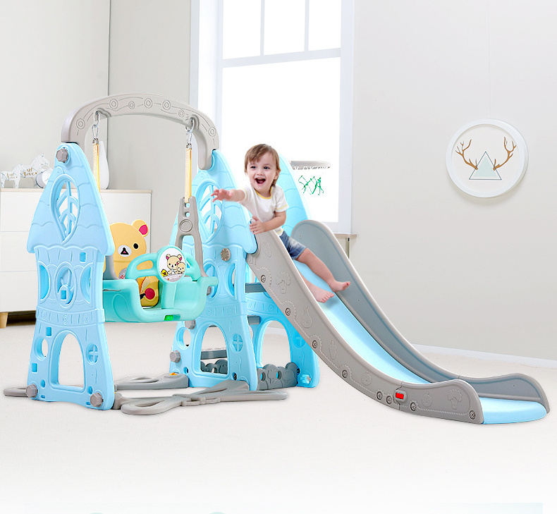 Updated Indoor 3 in 1 Children Happy Play Center Baby Toy Swing and Slide Set