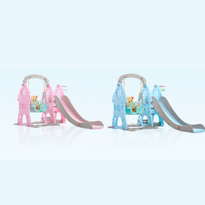 Updated Indoor 3 in 1 Children Happy Play Center Baby Toy Swing and Slide Set