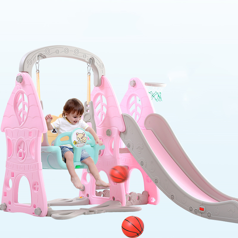 Updated Indoor 3 in 1 Children Happy Play Center Baby Toy Swing and Slide Set