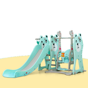 Updated cheap home playhouse toddler indoor plastic baby toy swing and slide set