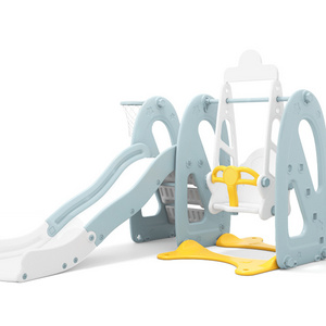 2021  new cloud theme kids plastic swing and slide set small indoor playground  combination