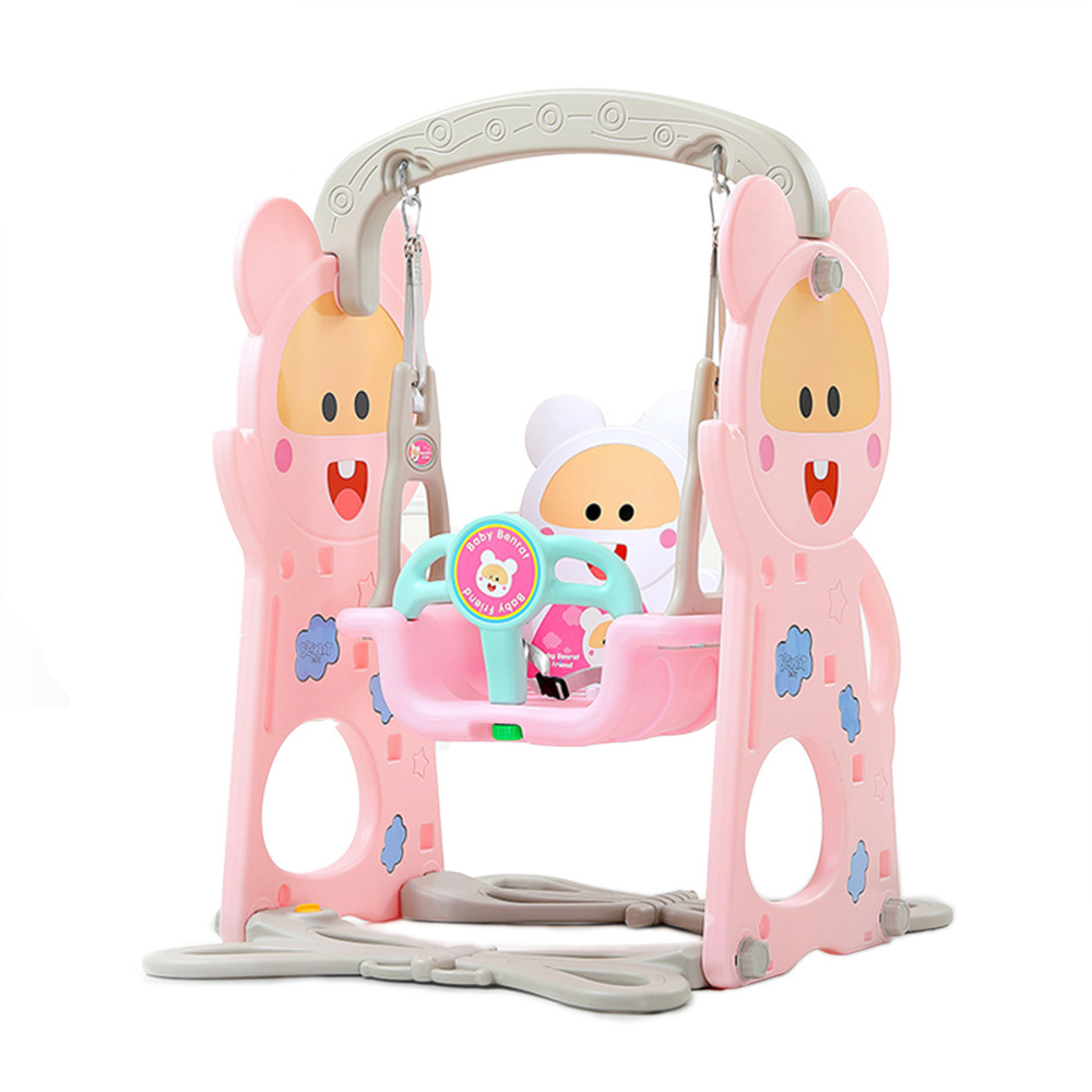 New squirrel theme indoor small playground plastic kids baby plastic Swing