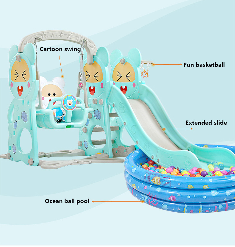 New squirrel theme indoor small playground plastic kids baby plastic Swing