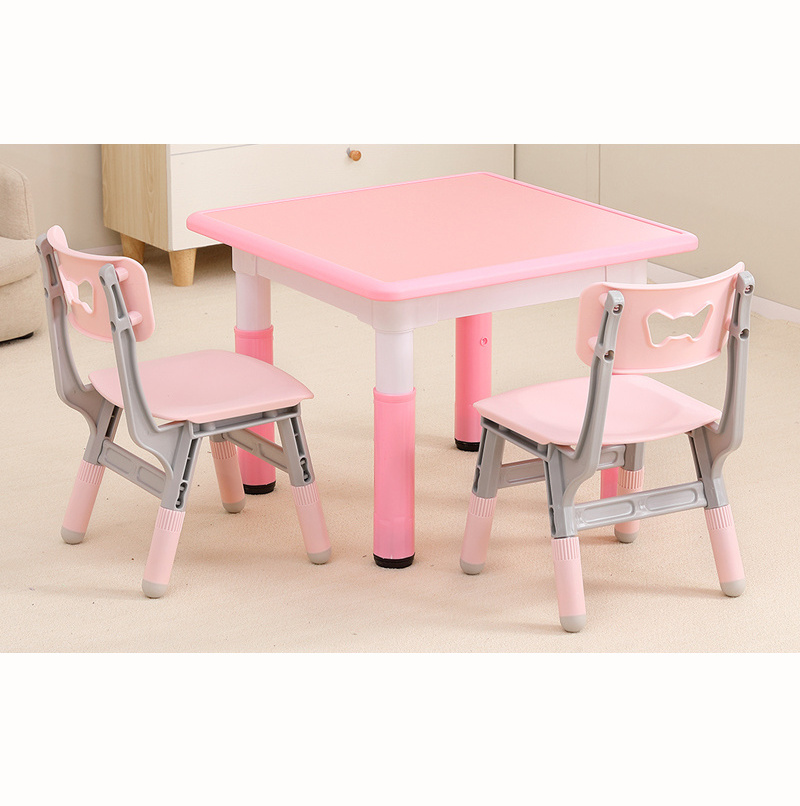 Updated Ergonomic Height Adjustable Kids Mushroom Plastic Table and Chairs Set for Studying