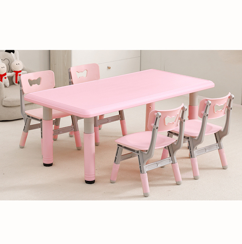 Updated Ergonomic Height Adjustable Kids Mushroom Plastic Table and Chairs Set for Studying