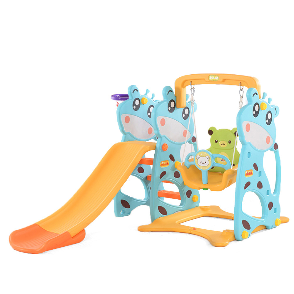 Updated Colorful Indoor Plastic Children Plastic Toddler Swing and Slide Play Set for Babies