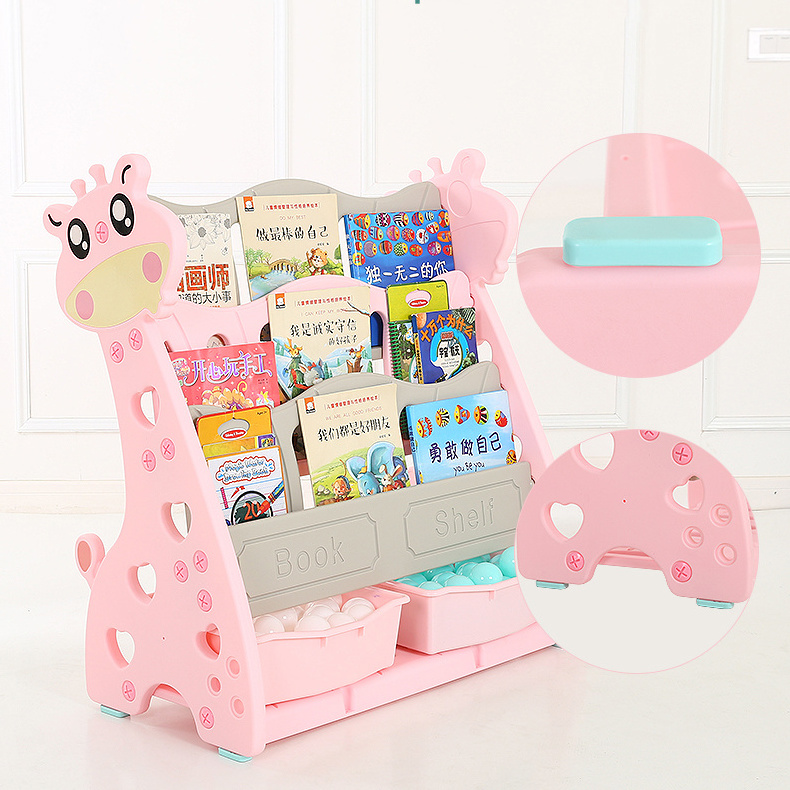 Updated Children Baby Plastic Storage Cabinet Kids Bookshelf Bookcase