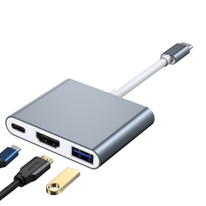 High Speed Type C 3 in 1 Adapter 3 in 1 USB Type C Hub with HDMI 4K USB3.0 and PD for MacBook Chromebook and Nintendo Switch