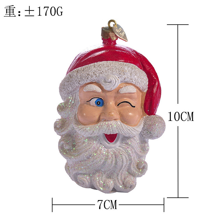 Custom santa claus head Christmas tree pendant hanging ornaments decoration personalised christmas ornaments manufacturers