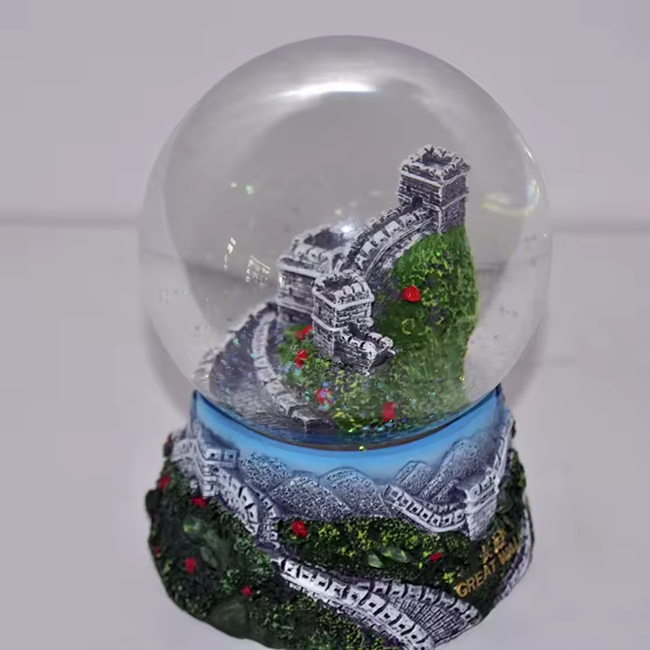 Creative Souvenir Gift Resin Great Wall Snow Globe Custom Glitter For Snow Globe For Home Decoration